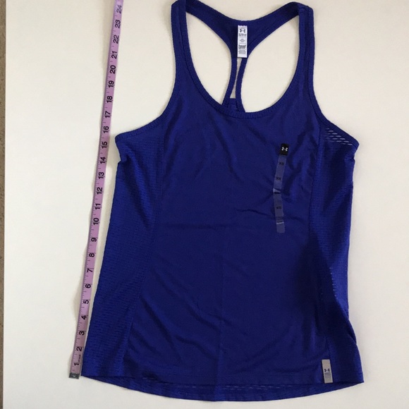 NWOT-Under armour- heat Gear-Blue Workout Top-XS - Picture 2 of 9